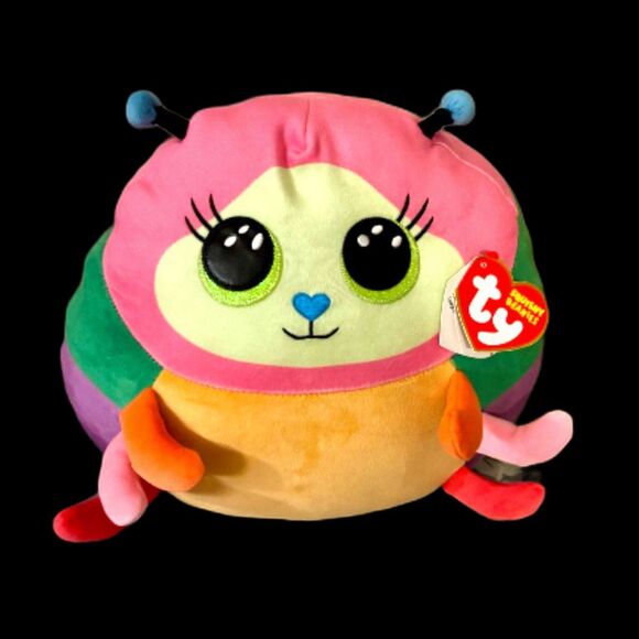 TY Squish A Boo Caterpillar Rainbow Plush Stuffed Animal “Nessa” - Size 13” - Picture 1 of 3